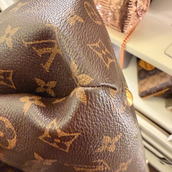 Louis Vuitton Monogram Canvas Satchel with Red Trim - Picture 8 of 11